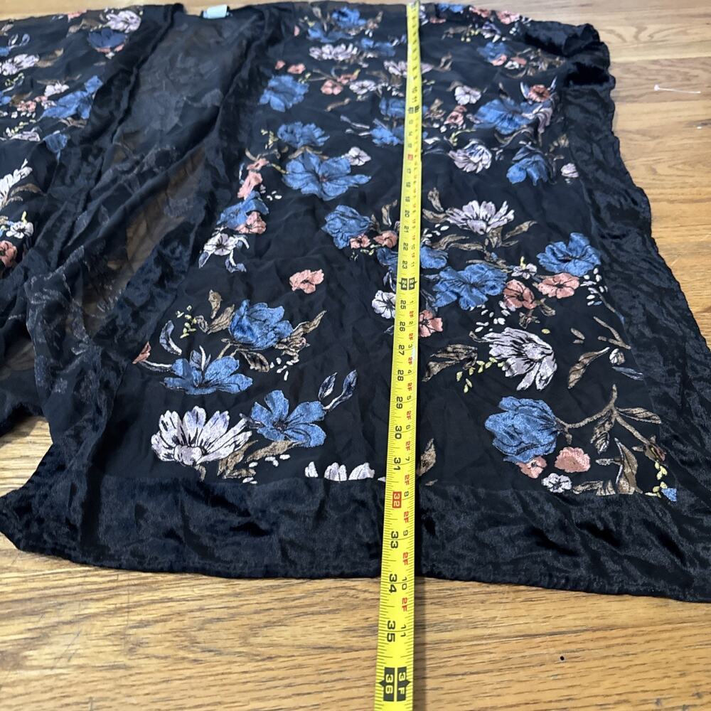 Torrid Velvet Burnout Kimono Open Front Womens 3/4 Floral Boho Romantic - Picture 6 of 6